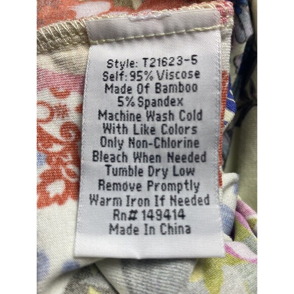 F. Johnny Was M Tunic Multicolor Blouse Cap Sleeve Round Neck NWT $140 - Picture 5 of 7